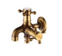 Outside Tap,Bibcock Output Outdoor Garden Faucet,Brass Kitchen tap Vintage Water Wall Mounted Single Cold Sink for Bathroom Washing Machine Mop Pool(10.5 * 11cm)