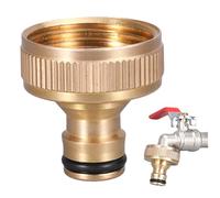 Outside Tap Connector, 1.4 inch Female Threaded Brass Hose Connector, Hose Adapter for Home Kitchen Garden Hosepipe Fittings