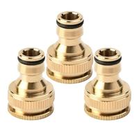 Outside Tap Connector Brass Hose Adapter, 3 Pcs Garden Hose Nozzle Connect Kit, for Hosepipe Fittings Metal Connectors Pressure No Leak Structural, for Kitchen Garden Outdoor GardenaTool