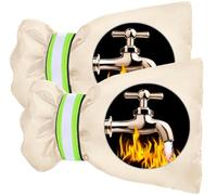 Outside Tap Covers for Winter,2Pcs Large Outdoor Tap Cover Insulated Protector with Reflective Strip,Waterproof & Thickened Thermal Tap Jacket Protects Your Tap from Freezing Bursting-Beige