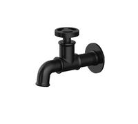 Outside Tap for The Garden,Wall Mounted Taps Bathroom Faucet Brass Matte Decorative Outdoor(Black 1)