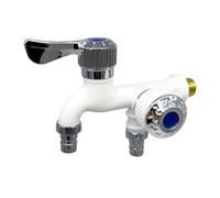Outside Tap for The Garden,Wall Mounted Taps Faucets One-in-Two-Out Fast Bidet Double Water Outlet Bathroom Gadgets(White)