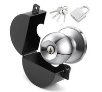 Outside Tap Lock,Door Handle Lock Out Device,Cover to Disable Doorknob/Faucet/Valve,Handle Guard,Prevents Turning and Access to Keyhole,Prevents Operating The Knob(Black, with Padlock & 4 keys)
