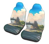 Outside The Castle Gate Dua Sarung JOK Mobil,& Sarung JOK Mobil Depan, Cocok Untuk Sebagian Besar Mobil, SUV, Truk, Van, Dll.