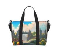 Outside the Castle Gate Hand-held messenger travel bag, suitable for work, travel, fitness, tourism, women's casual handbag with zipper,