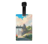 Outside the Castle Gate Luggage Tag PVC Waterproof Durable Light Bag Tag with Detachable Wristband for Easy Identification