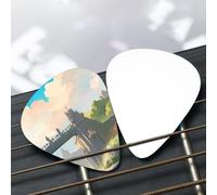 Outside the Castle Gate Patterned guitar pick set - (thin/medium/thick), widely compatible with all kinds of stringed instruments,