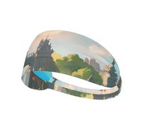 Outside The Castle Gate Patterned Sports Headband, Yoga Elastic Headband, Suitable for Running, Fitness, Cycling and Other Sports.