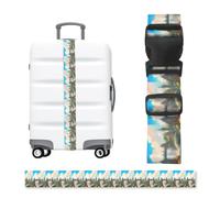 Outside the Castle Gate Print Adjustable Luggage Strap, 79" Belt for Suitcases Travel Bag Connector, Colorful Strap Easy ID