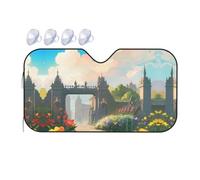 Outside The Castle Gate Print Car Windshield Sun Shade, Vehicle Front Window Shield Cover Sun Visor Protection
