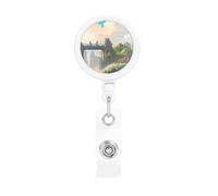 Outside the Castle Gate Retractable Badge Holder is Durable Sturdy Comes with A Lanyard for Office Hospital Staff Wearing