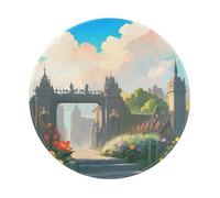 Outside The Castle Gate Round Non-Slip Rubber Mouse Pad- Durable and Comfortable for Office, Gaming, and Learning 8in