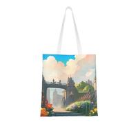Outside The Castle Gate Totes. Lightweightcanvas, Double Handles, Stylish Women'S Tote Bag, Perfect For Shopping, Work And Everyday Carry.