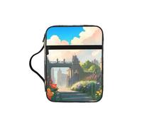 Outside the Castle Gate Water-Resistant Bible Tote Bag with Pocket, Large Journal Cover Case for Church Travel