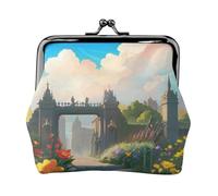Outside The Castle Gate Womenâ€™s Small Coin Purse,Rectangle Kiss Lock Coin Pouch, Pocket-Sized, Mini Coin Purse for Women