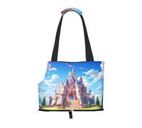 Outside the castle Printed pet shoulder bag for going out - small dog and cat dual-purpose shoulder bag