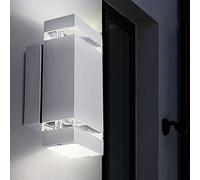 Outside Wall Light, Aluminum Up & Down Outdoor Wall Light, IP44 Waterproof Garden Lamp Sconce, Wall Mount Porch Light, Grey 5W GU10 LED Cool White
