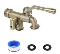 Outside Water Faucet,Outdoor Wall Mounted Garden Double Faucets Two 3/4 inch Brass Ball Valves Water Tap Frost-Proof Outside Spigot Replacement with 2 Outlets for Home Balcony (Bronze 3/4" Male Inlet)