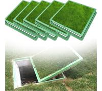 Outside Yard Sewage Tank Decorative Lid For Landscape Areas/Street Greening/Commercial Premises, Green Resin Planting Grass Pot, Square Manhole Lid(5 pcs,L W 80cm x 80cm)