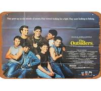 Outsiders, The 1983 Vintage Movie Poster Tin Sign,Retro of Classic Old Film Poster Metal Sign TV Bar Wall Club Restaurant Man Cave Wall Decoration 8x12 Inches Retro Plaques.