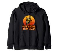 Outstanding in My Field Funny Corn Farmer Vegetable Pun Zip Hoodie