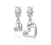 OutstandLong Mother and Daughter Son Set 2 Dangle Women's Bead Charms for Mom Pandora Charms Bracelets Mothers Days Gift, Copper, base