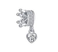 OutstandLong Pincess Crown Daddy's Little Girl Pink Crystal Charms Beads for Girls Bracelets, Metal, copper