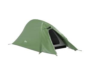 Outsunny 1-2 Man Camping Tent, Double Layer Dome Tent with 2000mm Waterproof Rainfly and Carry Bag, Lightweight for Fishing, Travel, Hiking, Sports, Festival, Green