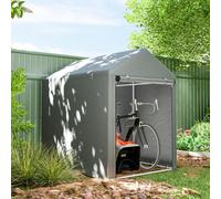 OUTSUNNY 1.2 x 1.8m Portable Garden Shed for Motorbikes, Garden Tools, Bikes in Light Grey Outsunny Light Grey