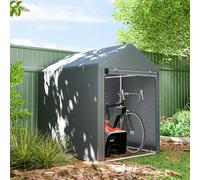 Outsunny 1.2 X 1.8M Portable Garden Shed For Motorbikes, Garden Tools, Bikes, Grey
