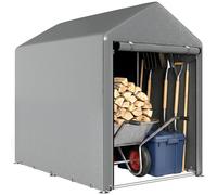 Outsunny 1.2 X 1.8M Portable Garden Shed For Motorbikes, Garden Tools, Bikes In Light Grey Light Grey