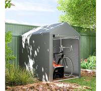OUTSUNNY 1.2 x 1.8m Portable Garden Shed for Motorbikes, Garden Tools, Bikes in Light Grey Outsunny Light Grey