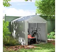 OUTSUNNY 1.6 x 2.2m Garden Storage Shed Portable Shed Tent, Light Grey Outsunny Light Grey