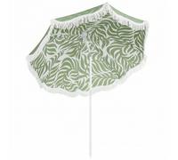 Outsunny 1.8 m Beach Umbrella Parasol with Sand Anchor, Portable Tilting Garden Parasol with Adjustable Height, Green