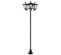 Outsunny 1.8 M Garden Solar Post Lights, 3 Way Head Outdoor Lamp With Sensor Dimmable Led Ip 44, For Deck, Pathway, Driveway