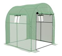 Outsunny 1.8 x 1.8 x 2m Polytunnel Greenhouse with Doors and Mesh Windows | TJ Hughes