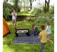 Outsunny 1.8 X 2.7M Reversible Outdoor Rv Rug, Geometric, Blue And White