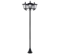 Outsunny 1.8m Garden Solar Post Lights, 3 Way Head Outdoor Lamp with Sensor Dimmable LED Lights, IP44, for Deck, Pathway, Driveway, Street, Black