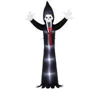 Outsunny 10 FT Grim Reaper Halloween Inflatable with 5 Built-in LED Lights, Blow Up Outdoor Halloween Decoration for Indoor, Outdoor Party