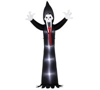 Outsunny 10 FT Grim Reaper Halloween Inflatable with 5 Built-in LED Lights, Blow Up Outdoor Halloween Decoration for Indoor, Outdoor Party