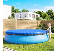 Outsunny 10 ft Round Swimming Pool Cover with Secure Rope, Tightener, Blue - Pool Cover - 300 x 300 cm - Blue