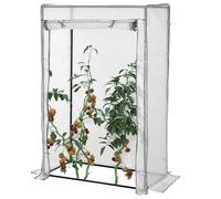 Outsunny 100 x 50 x 150cm Greenhouse w/ Zipper Roll-up Door Outdoor White