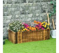 Outsunny 109L Raised Flower Bed Garden Container Box Planter Display Wood