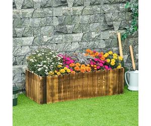 Outsunny 109L Raised Flower Bed Garden Container Box Planter Display Wood