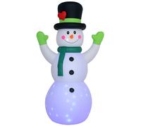 Outsunny 10ft Inflatable Snowman Christmas Decoration with Lights and Accessories - White, white