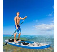Outsunny 10Ft Inflatable Non-Slip Paddle Stand Up Board w/ Adjustable Paddle - White - PVC, EVA - 320cmx76cmx15cm