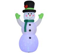 Outsunny 10ft Inflatable Snowman Christmas Decoration with Lights and Accessories - White, white