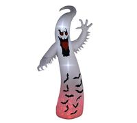 Outsunny 11.8FT Tall Halloween Inflatable Spooky Ghost, Blow Up Outdoor Halloween Decoration with Build-in LEDs and Rotating Light for Garden, Lawn, Party