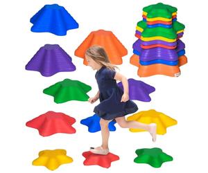 Outsunny 11-Pcs Stepping Stones Kids Non-slip Obstacle Course Multicoloured