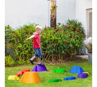 Outsunny Balance Stepping Stones 11 piece - Multi Coloured | TJ Hughes